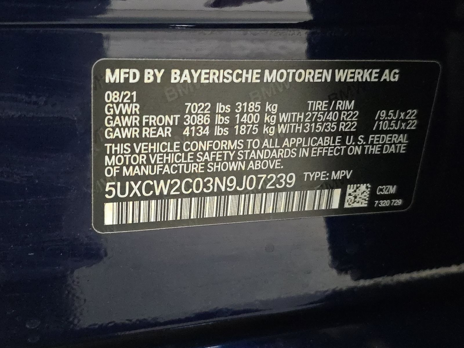 2022 BMW X7 xDrive40i AWD