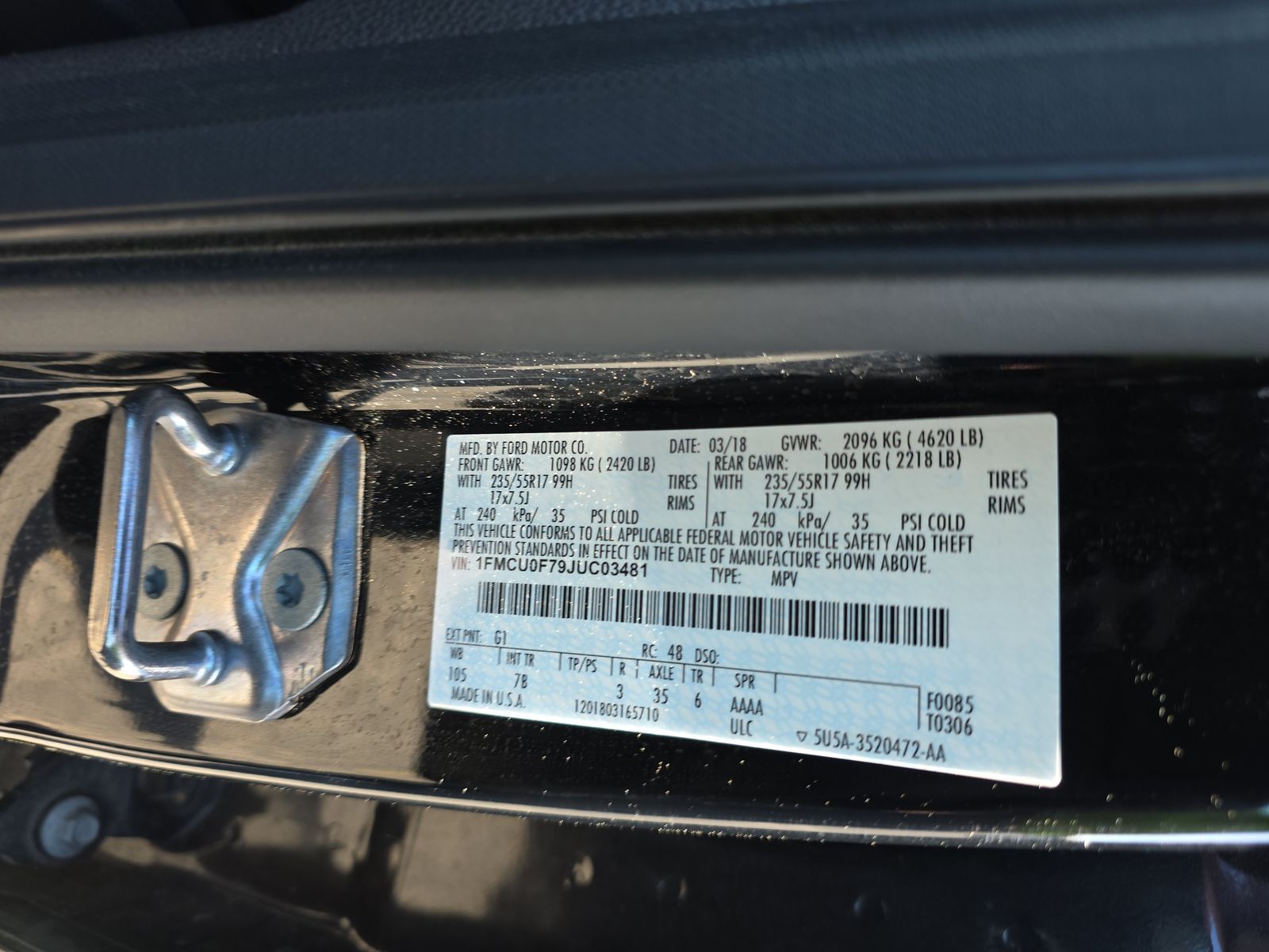 2018 Ford Escape S FWD