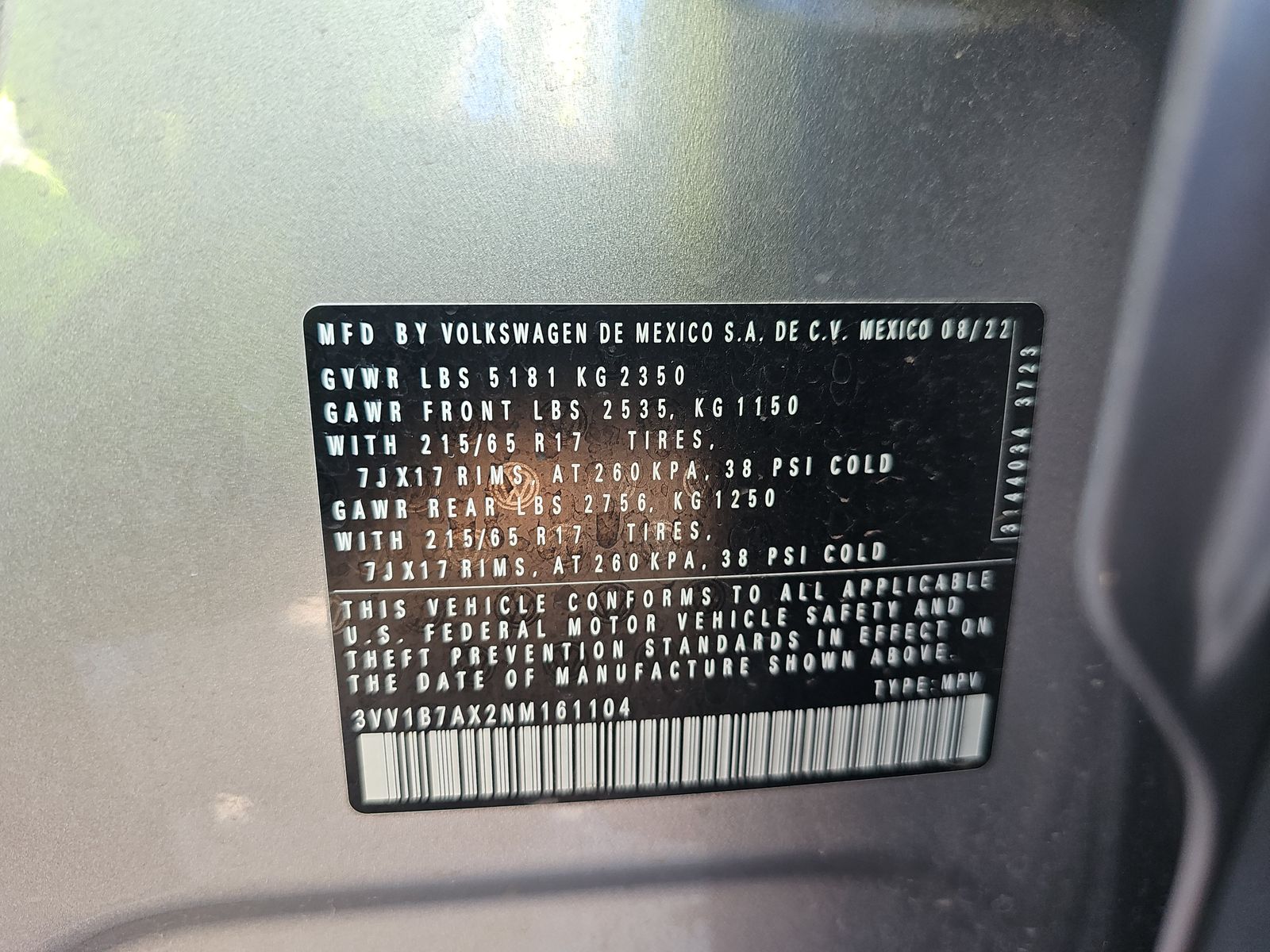 2022 Volkswagen Tiguan 2.0T S FWD