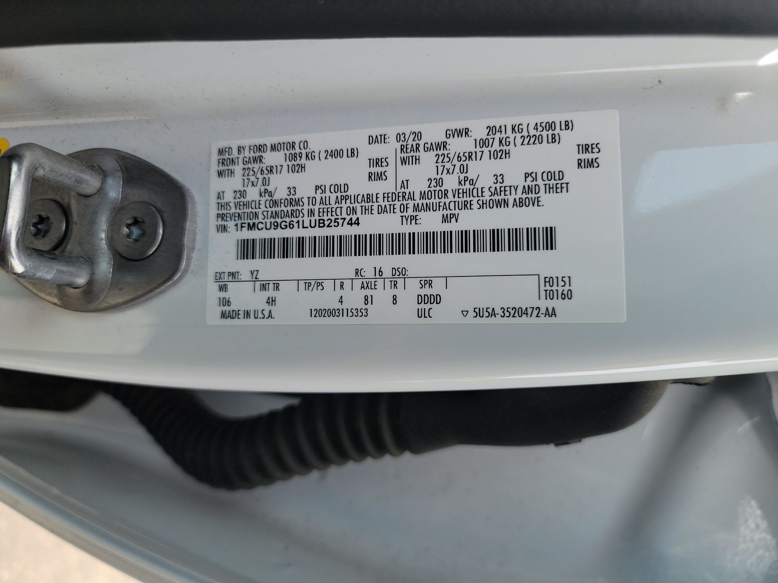 2020 Ford Escape SE AWD