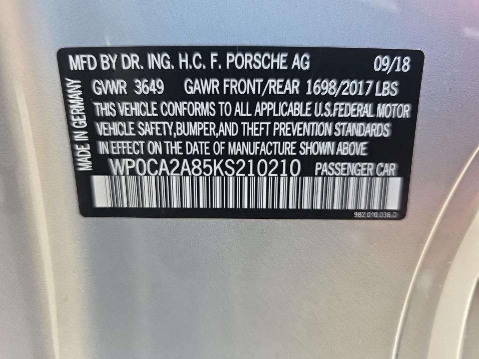 2019 Porsche 718 Boxster Base RWD