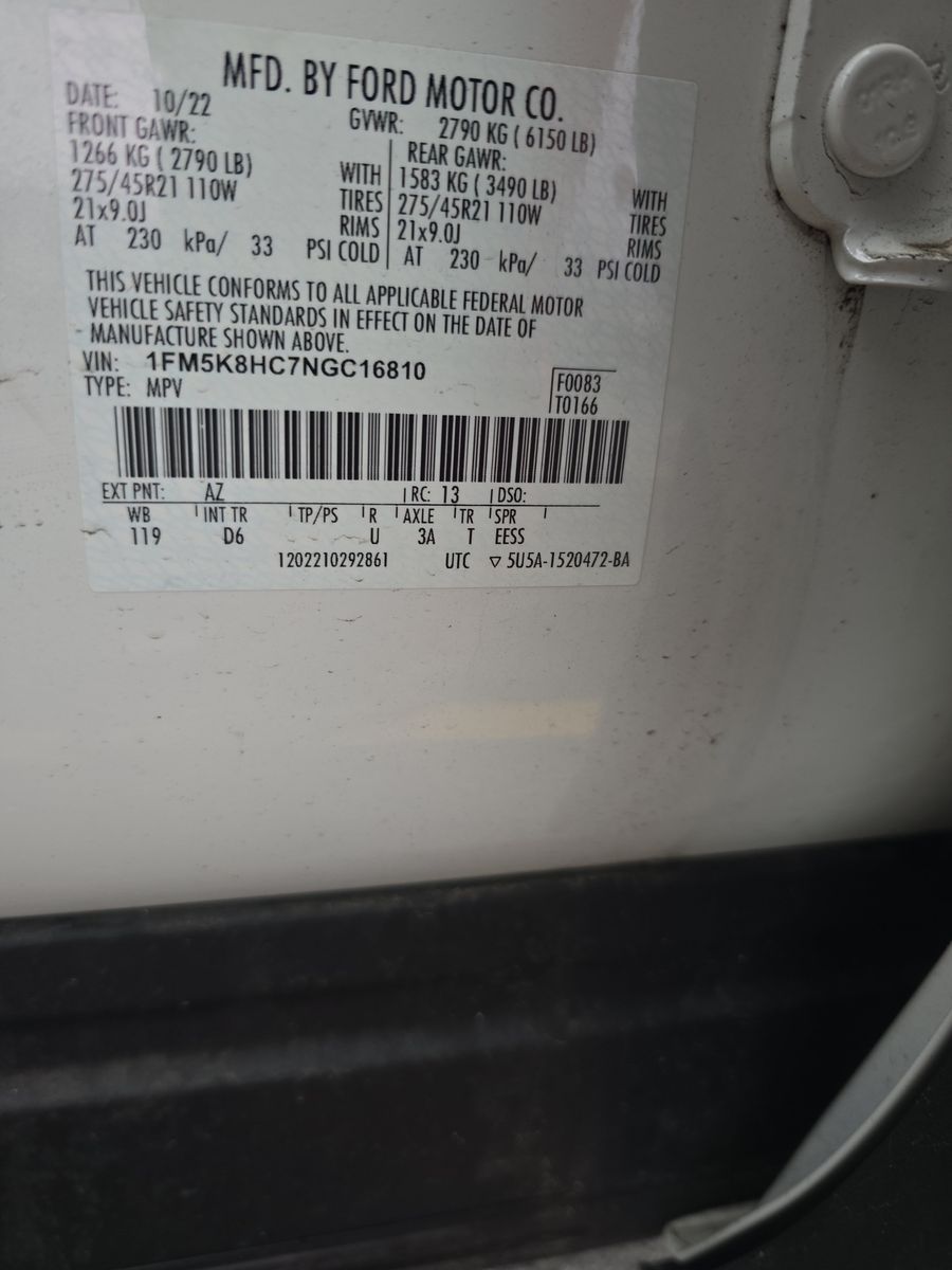 2022 Ford Explorer Platinum AWD