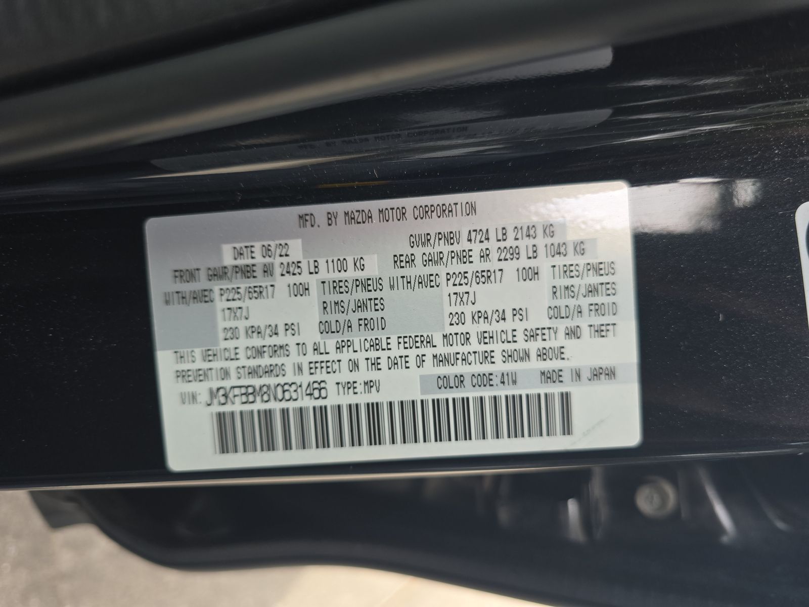 2022 MAZDA CX-5 2.5 S Select Package AWD