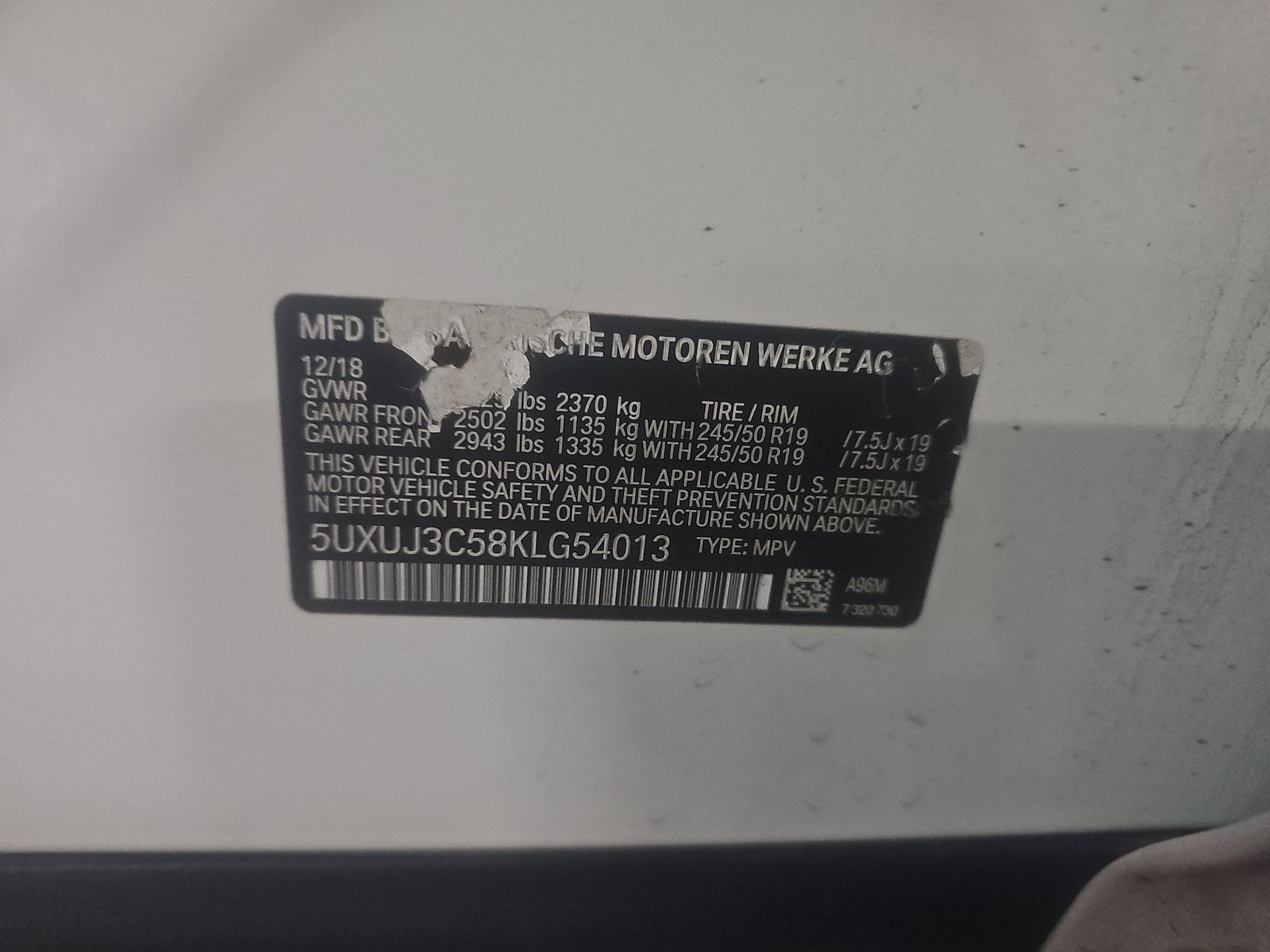 2019 BMW X4 xDrive30i AWD