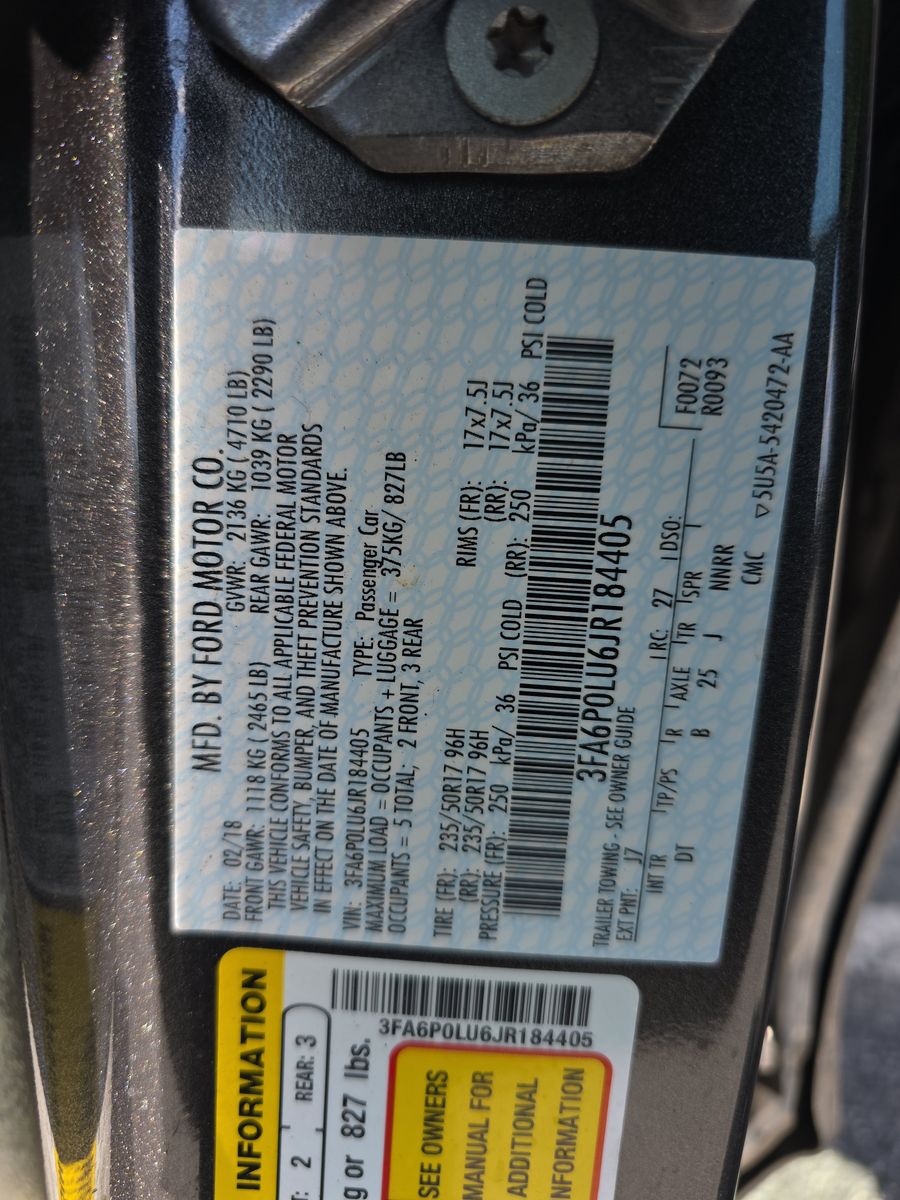 2018 Ford Fusion Hybrid SE FWD