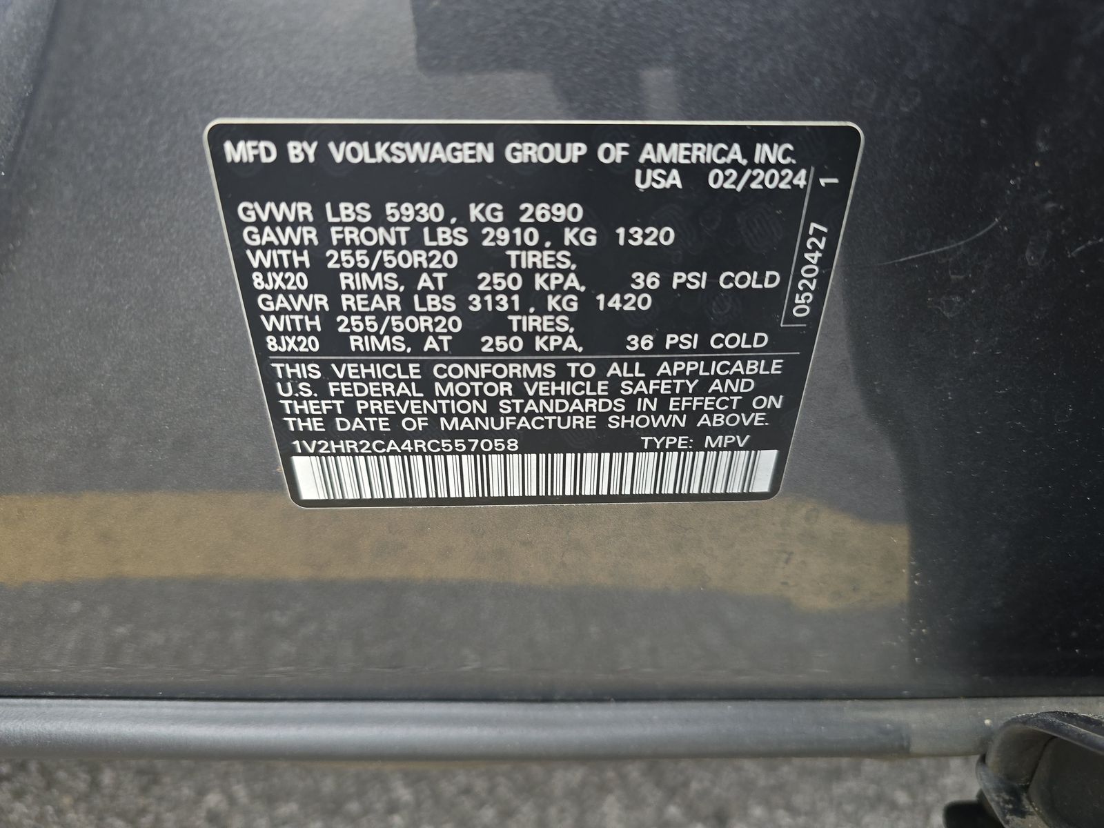 2024 Volkswagen Atlas 2.0T SE AWD