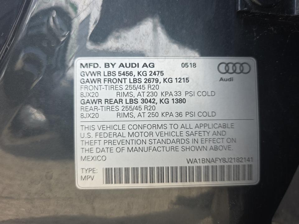 2018 Audi Q5 Premium Plus AWD