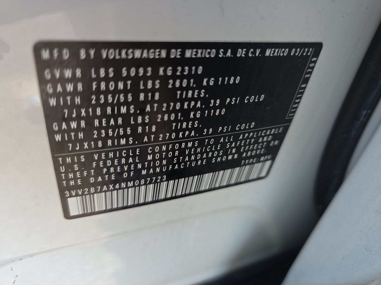 2022 Volkswagen Tiguan 2.0T SE AWD