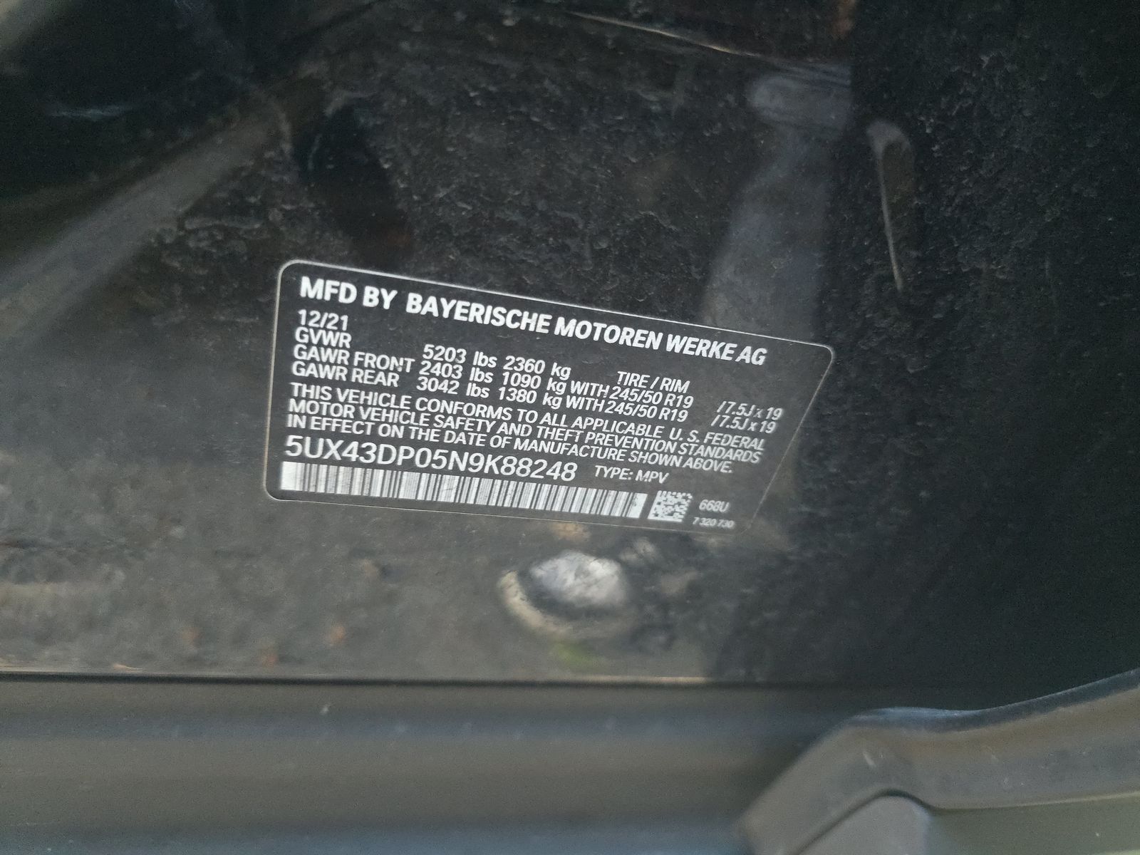 2022 BMW X3 sDrive30i RWD