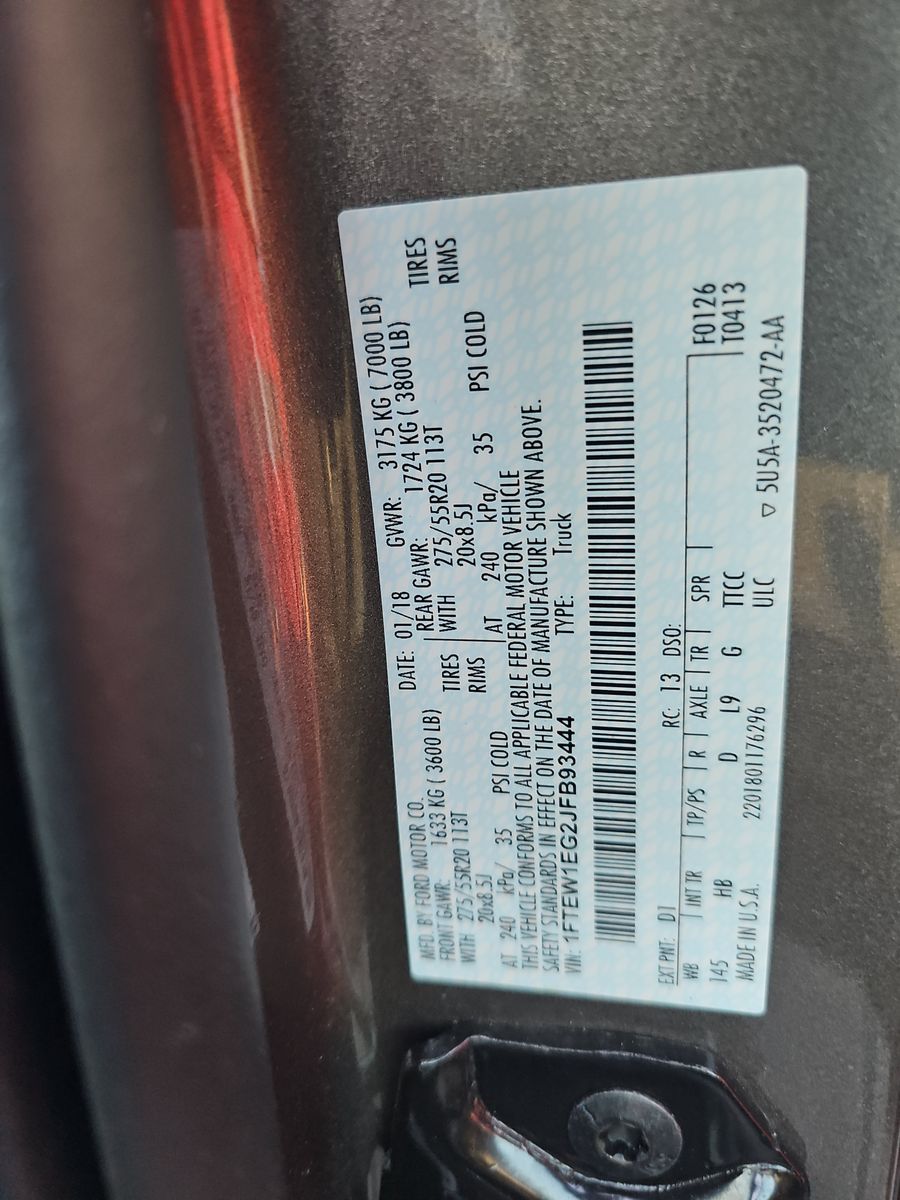 2018 Ford F-150 Lariat AWD