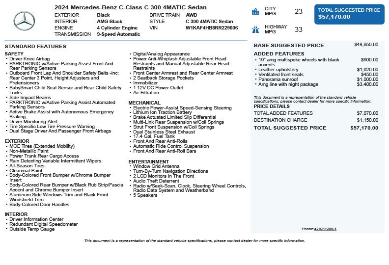 2024 Mercedes-Benz C-Class C 300 AWD