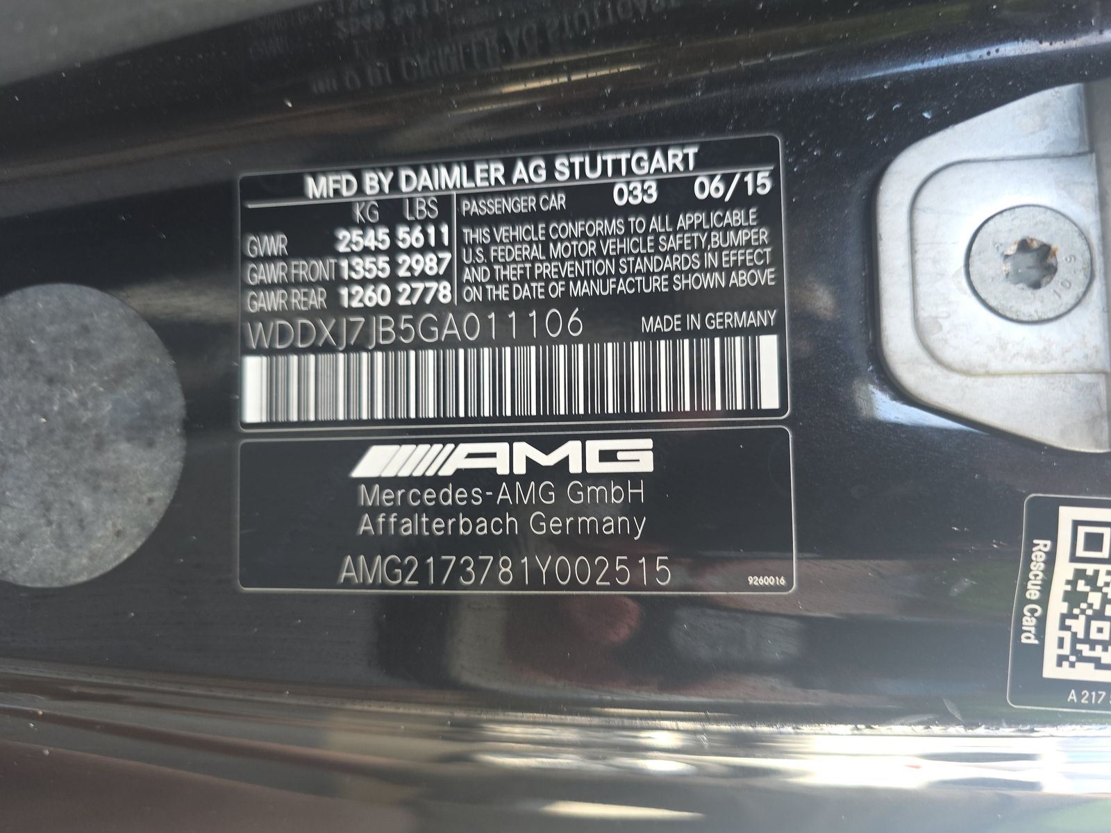 2016 Mercedes-Benz S-Class AMG S 63 AWD