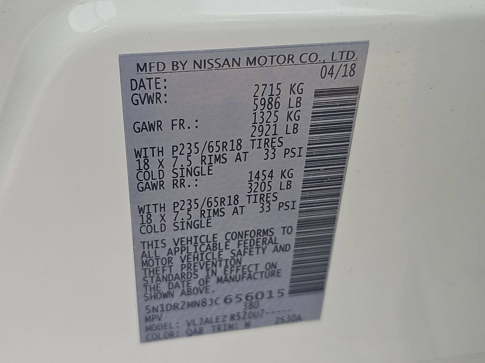 2018 Nissan Pathfinder SV FWD