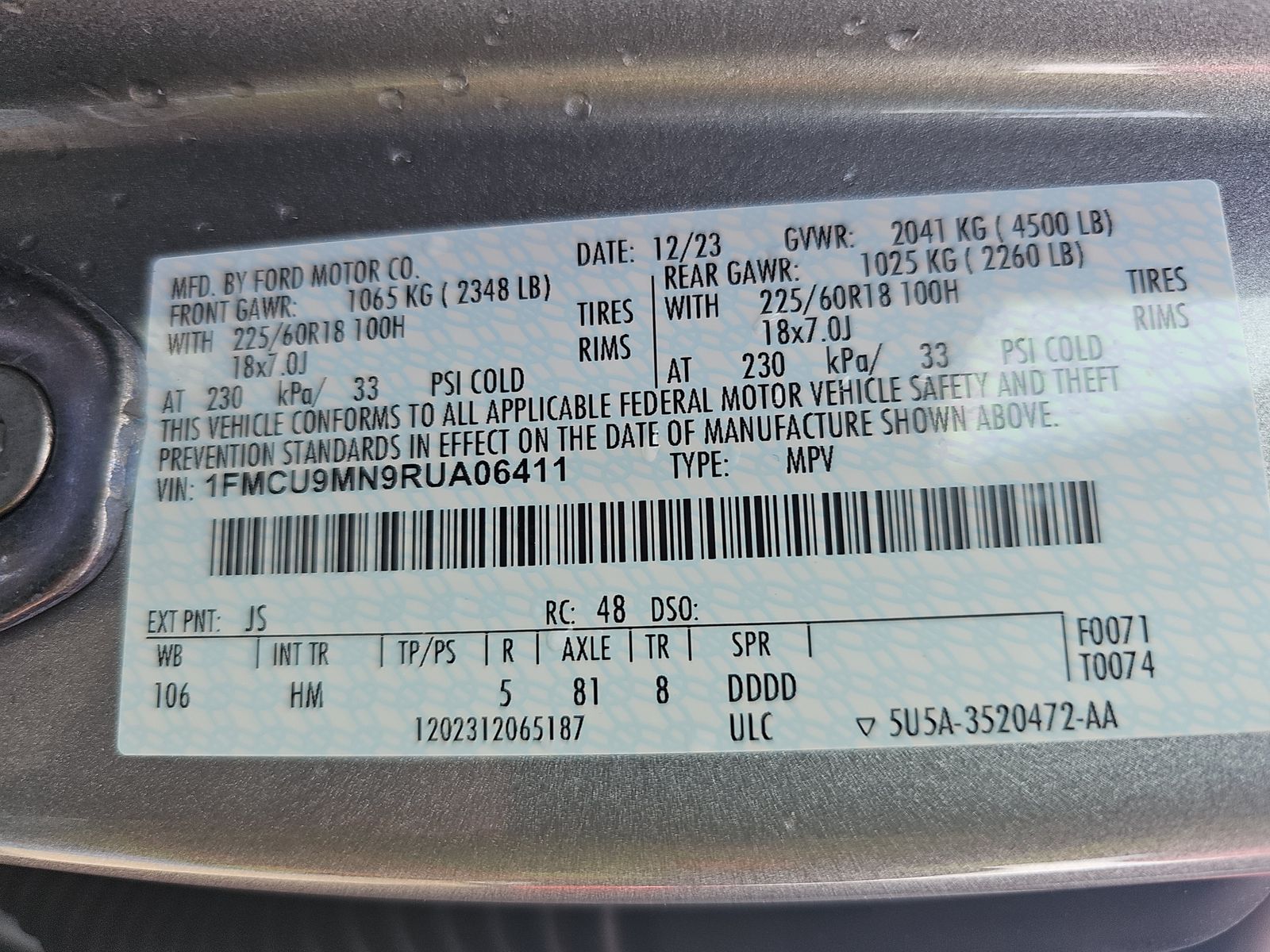 2024 Ford Escape ST-Line AWD