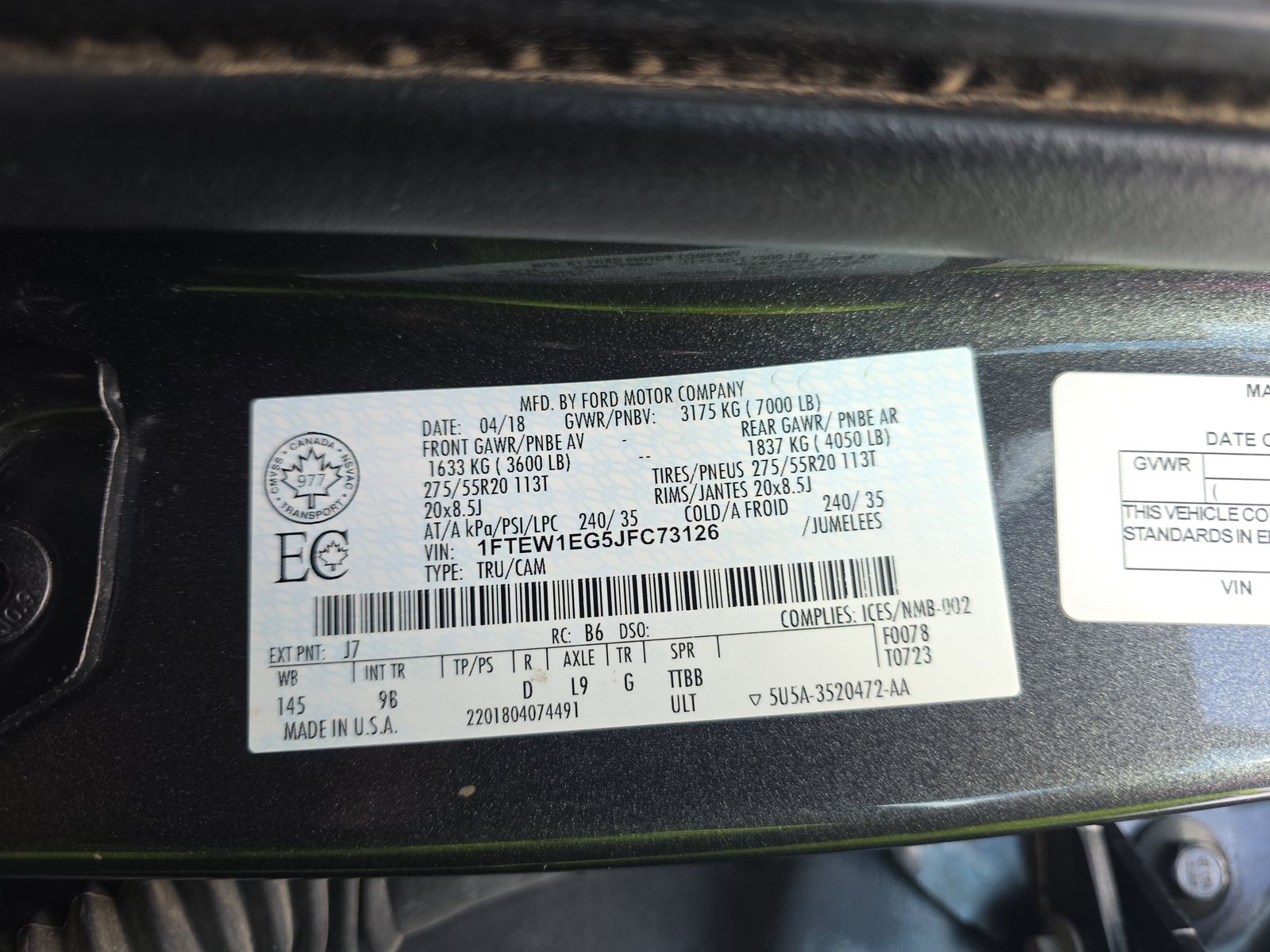 2018 Ford F-150 Platinum AWD