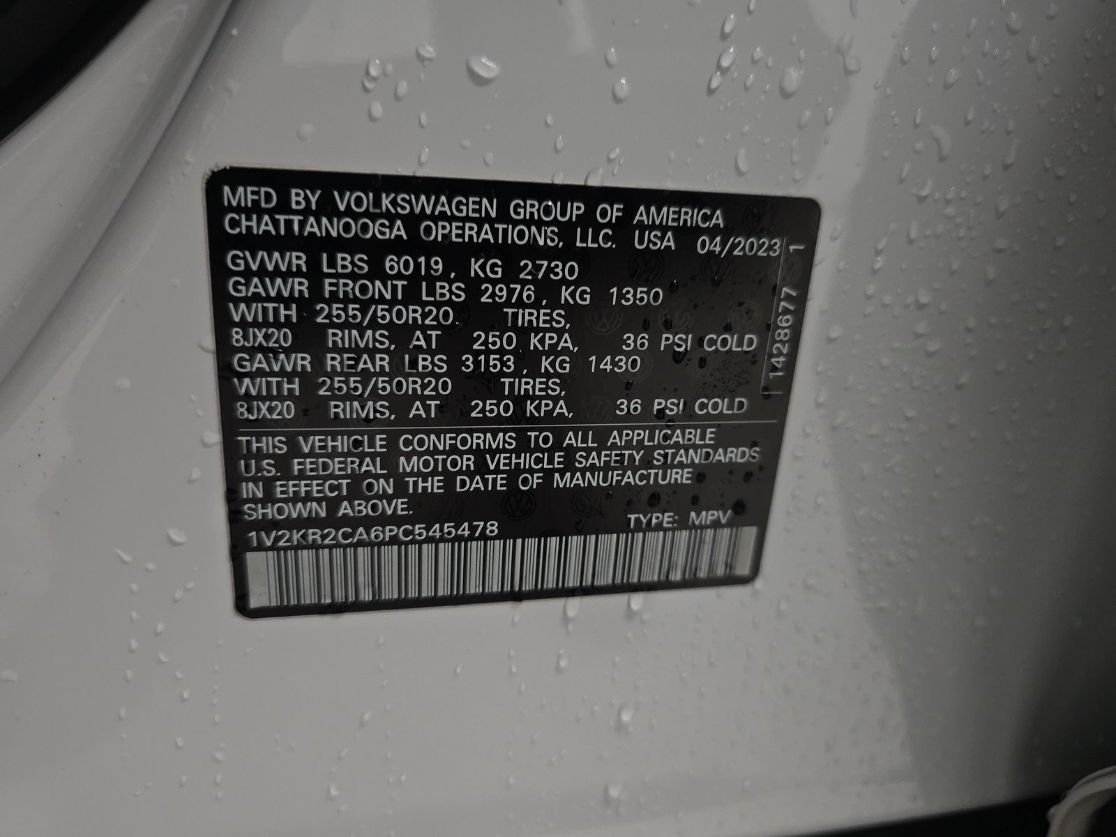 2023 Volkswagen Atlas 3.6L SE AWD