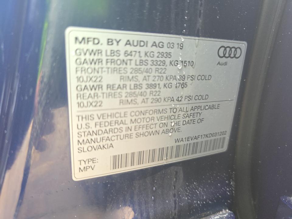2019 Audi Q8 Premium Plus AWD