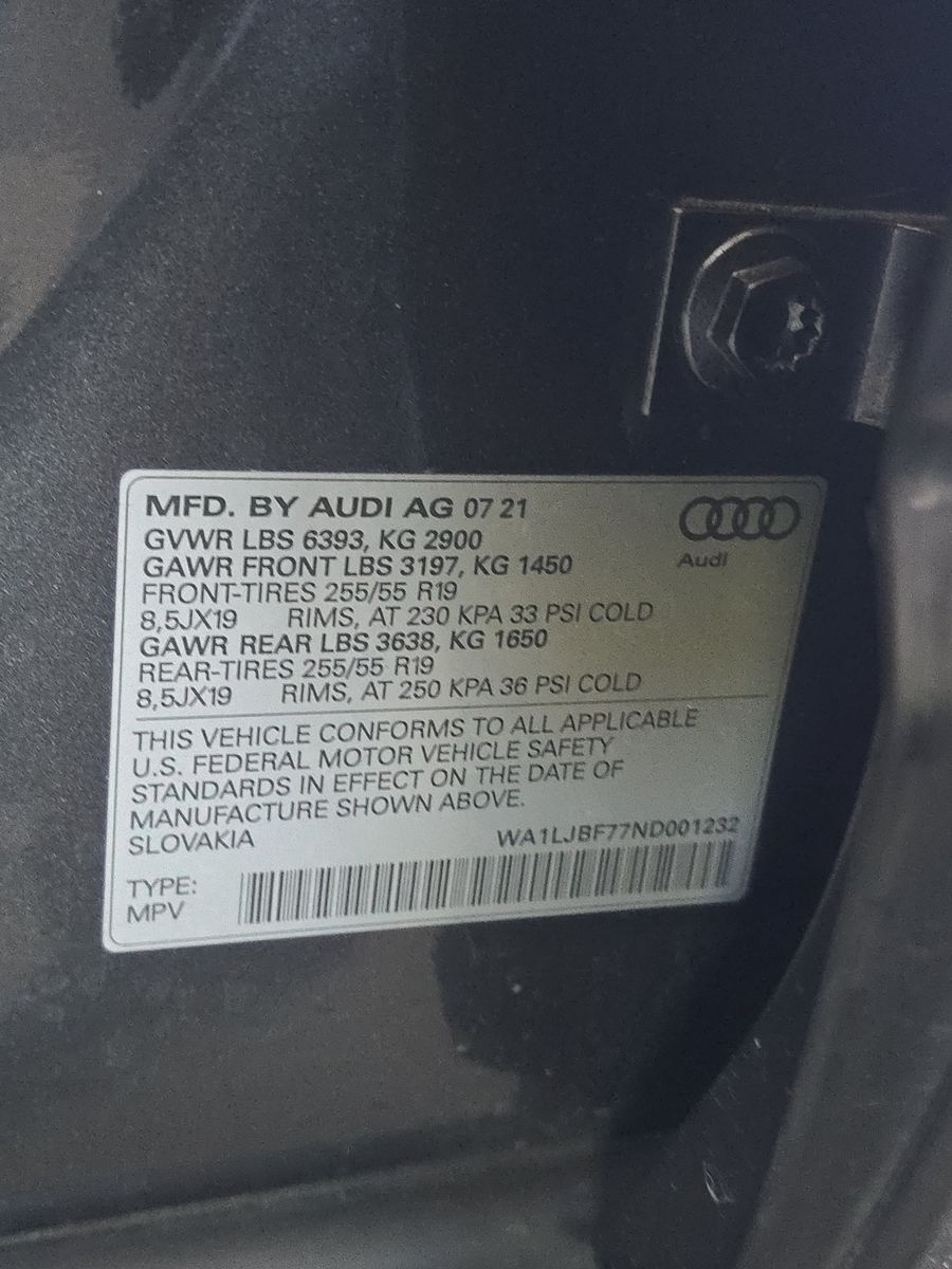 2022 Audi Q7 Premium Plus AWD