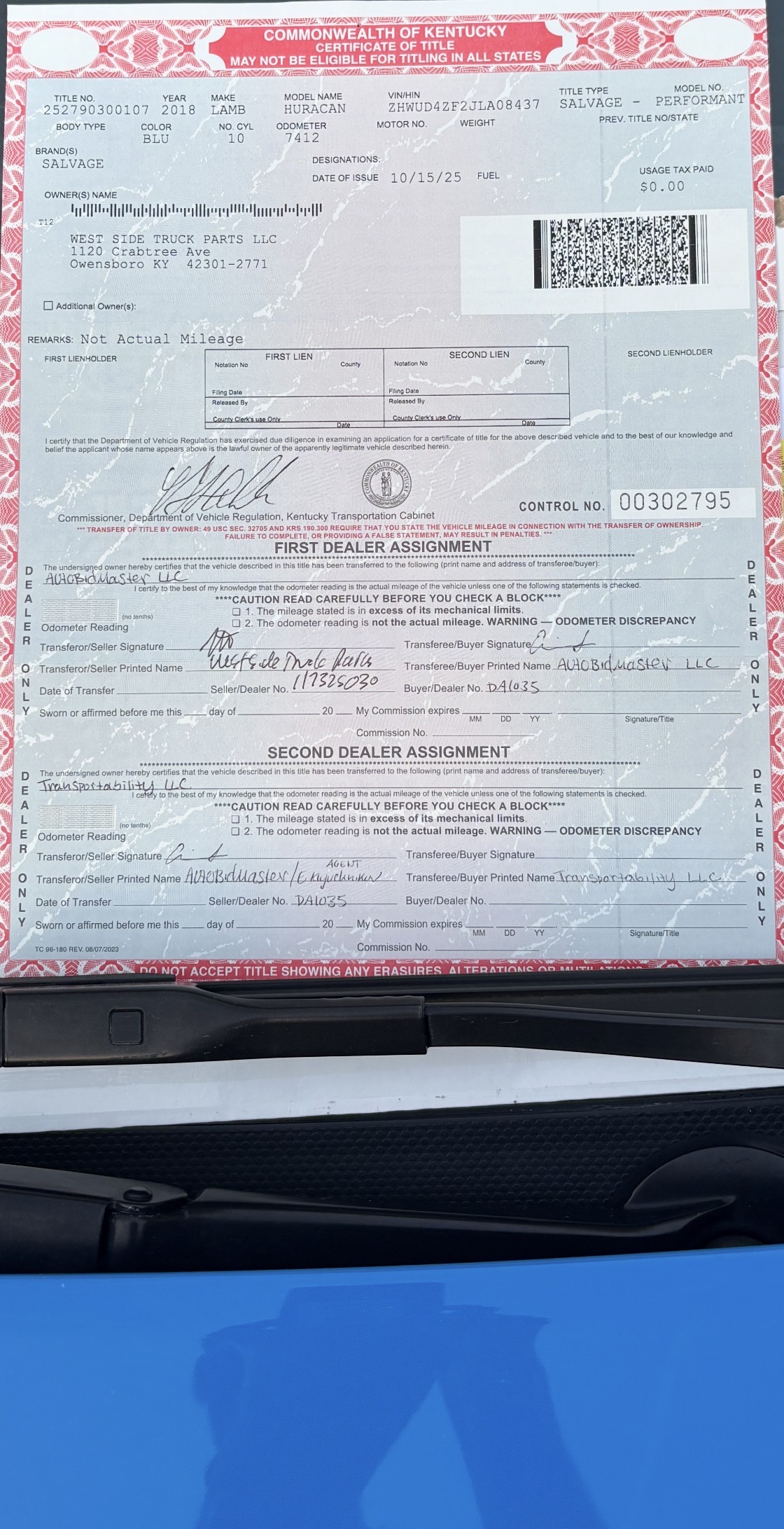 2018 Lamborghini Huracan Performante AWD