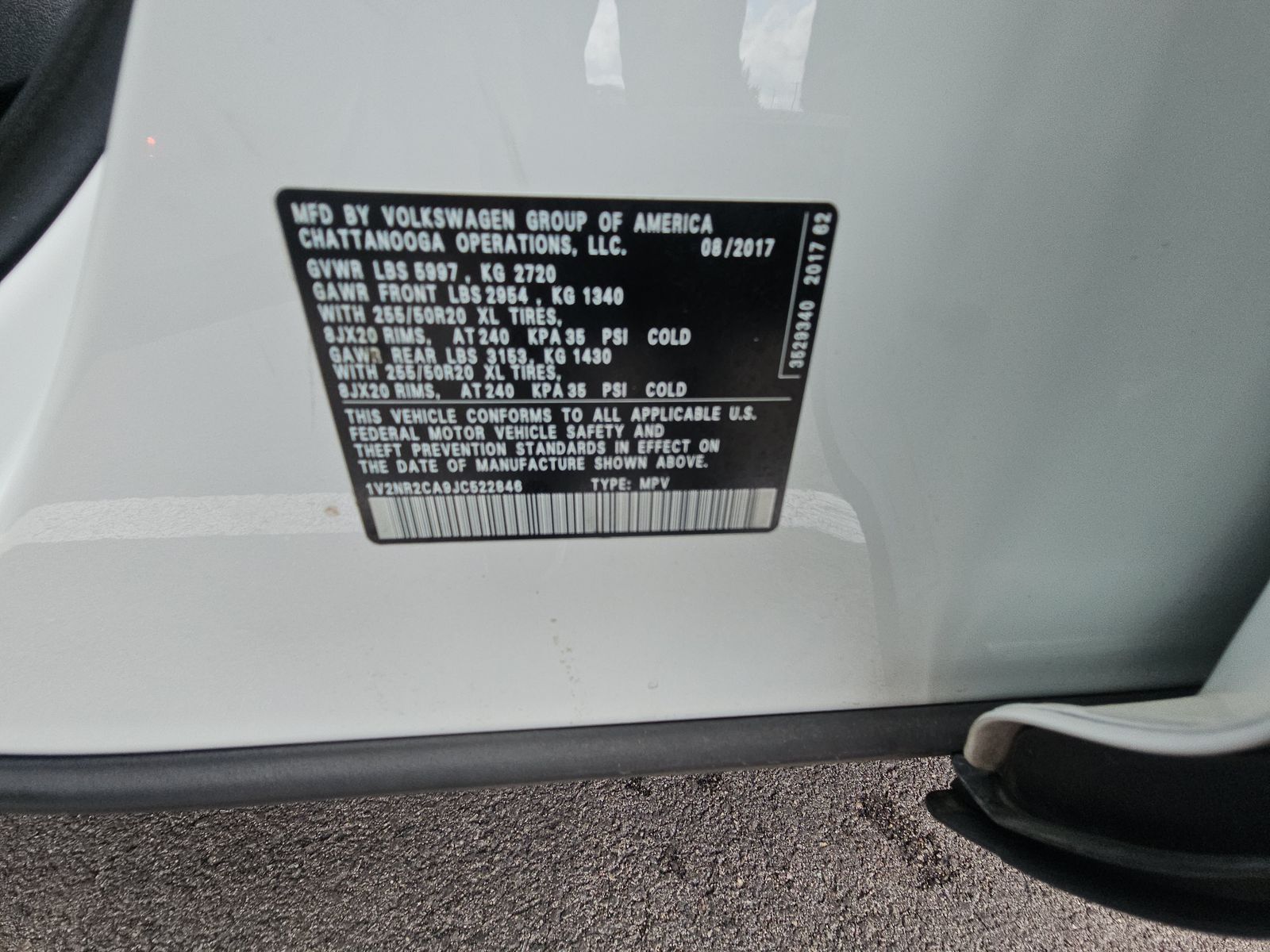 2018 Volkswagen Atlas 3.6L SEL Premium AWD