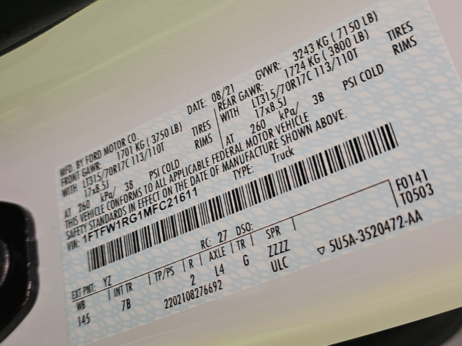 2021 Ford F-150 Raptor AWD