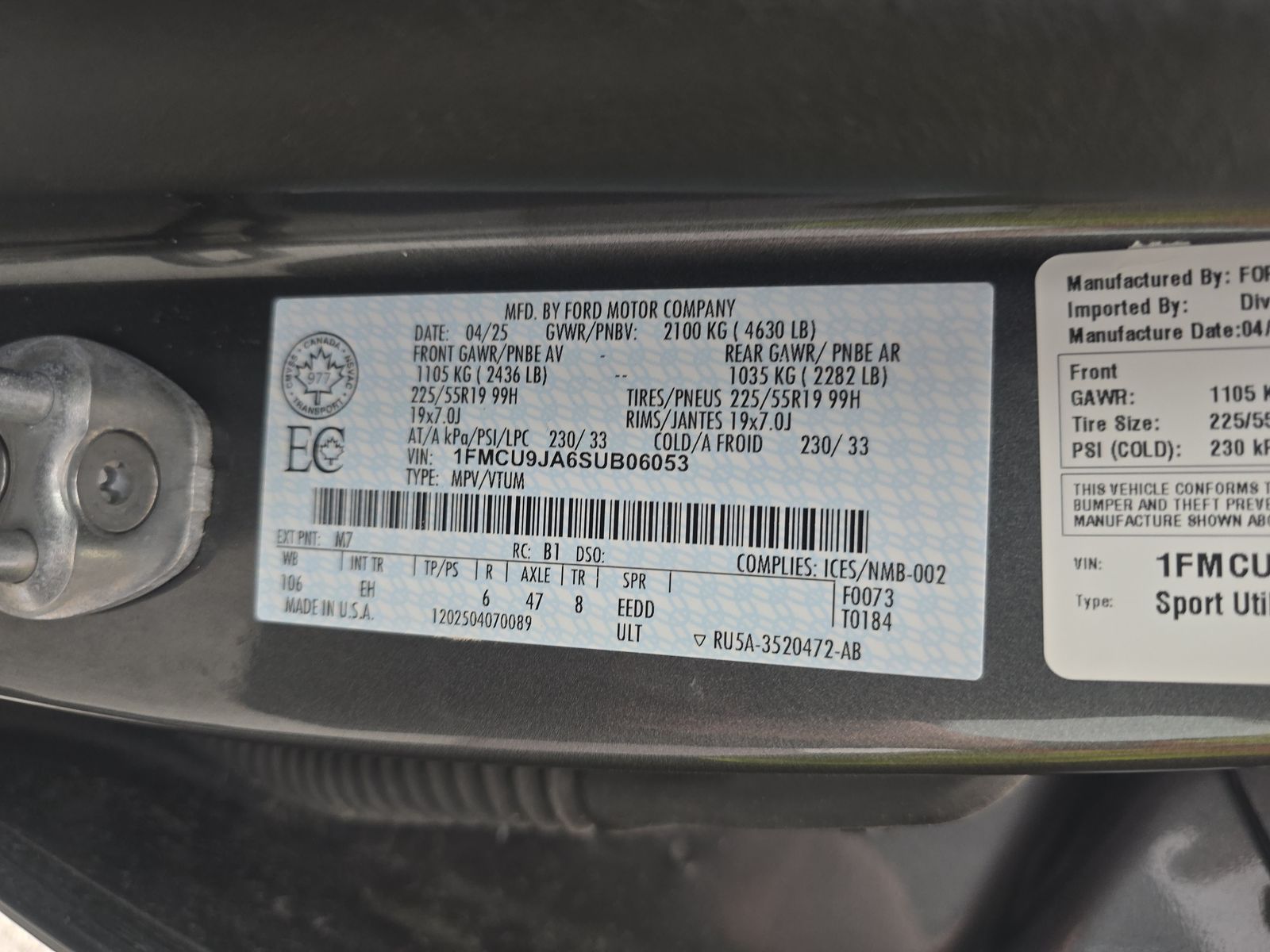 2025 Ford Escape Platinum AWD