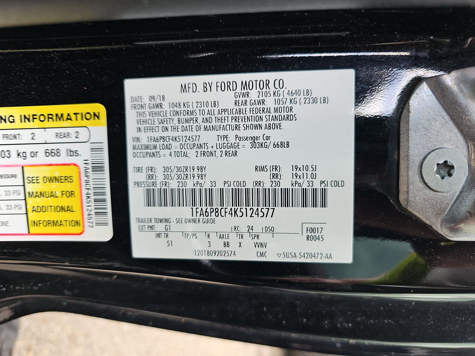 2019 Ford Mustang GT Premium RWD