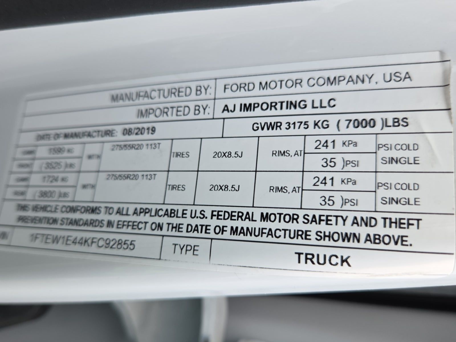 2019 Ford F-150 Lariat AWD