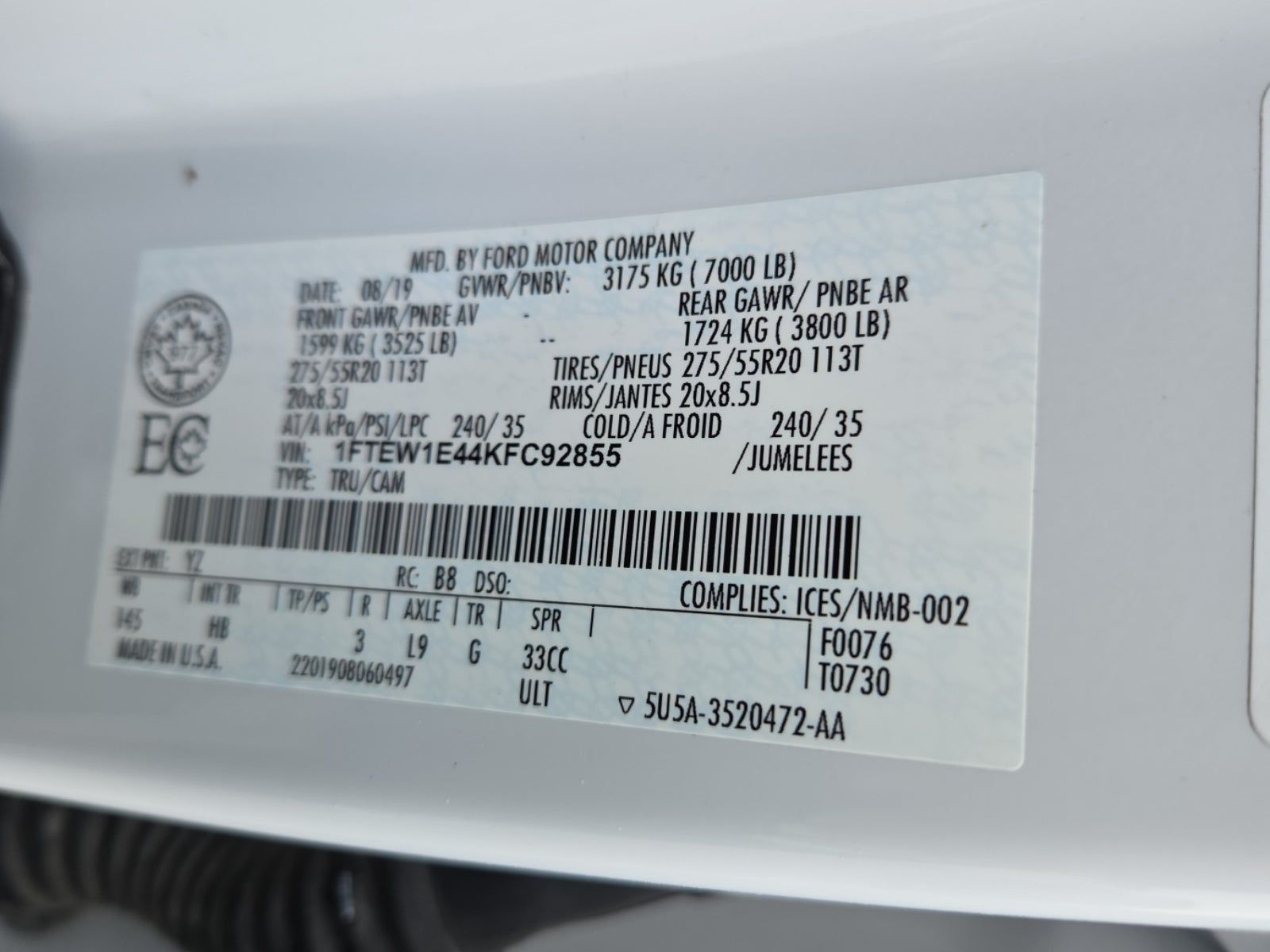 2019 Ford F-150 Lariat AWD