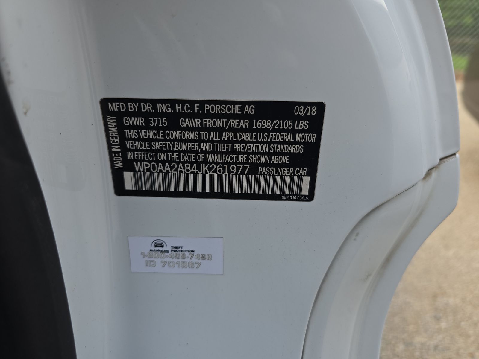 2018 Porsche 718 Cayman Base RWD