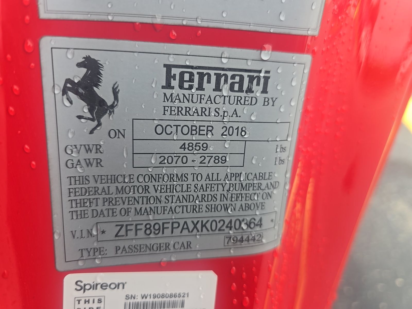 2019 Ferrari Portofino Base RWD