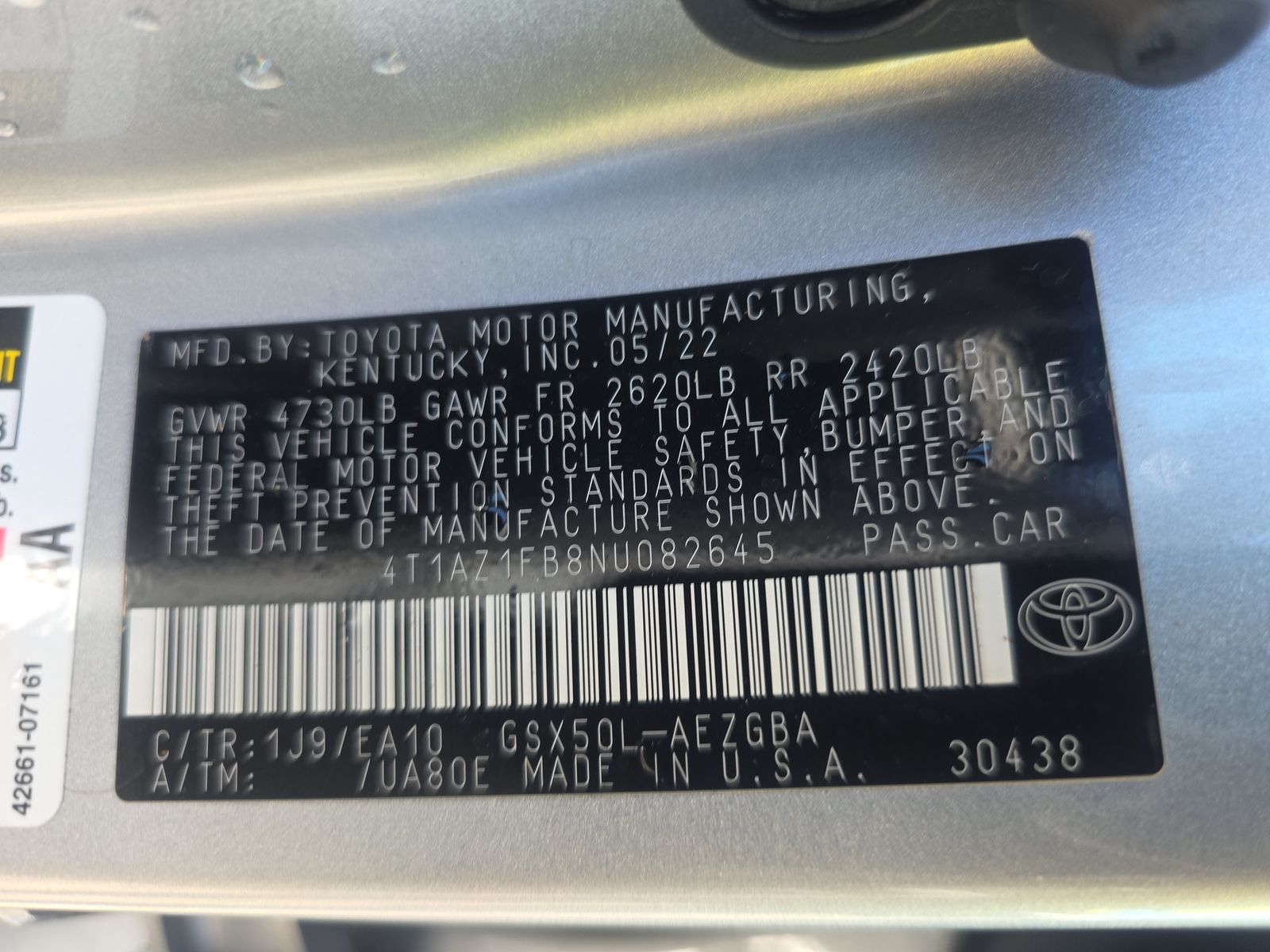 2022 Toyota Avalon XLE FWD