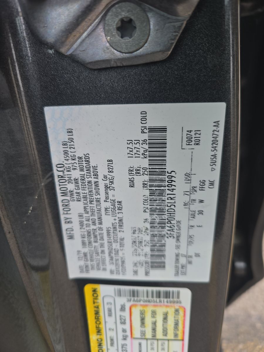 2020 Ford Fusion SE FWD
