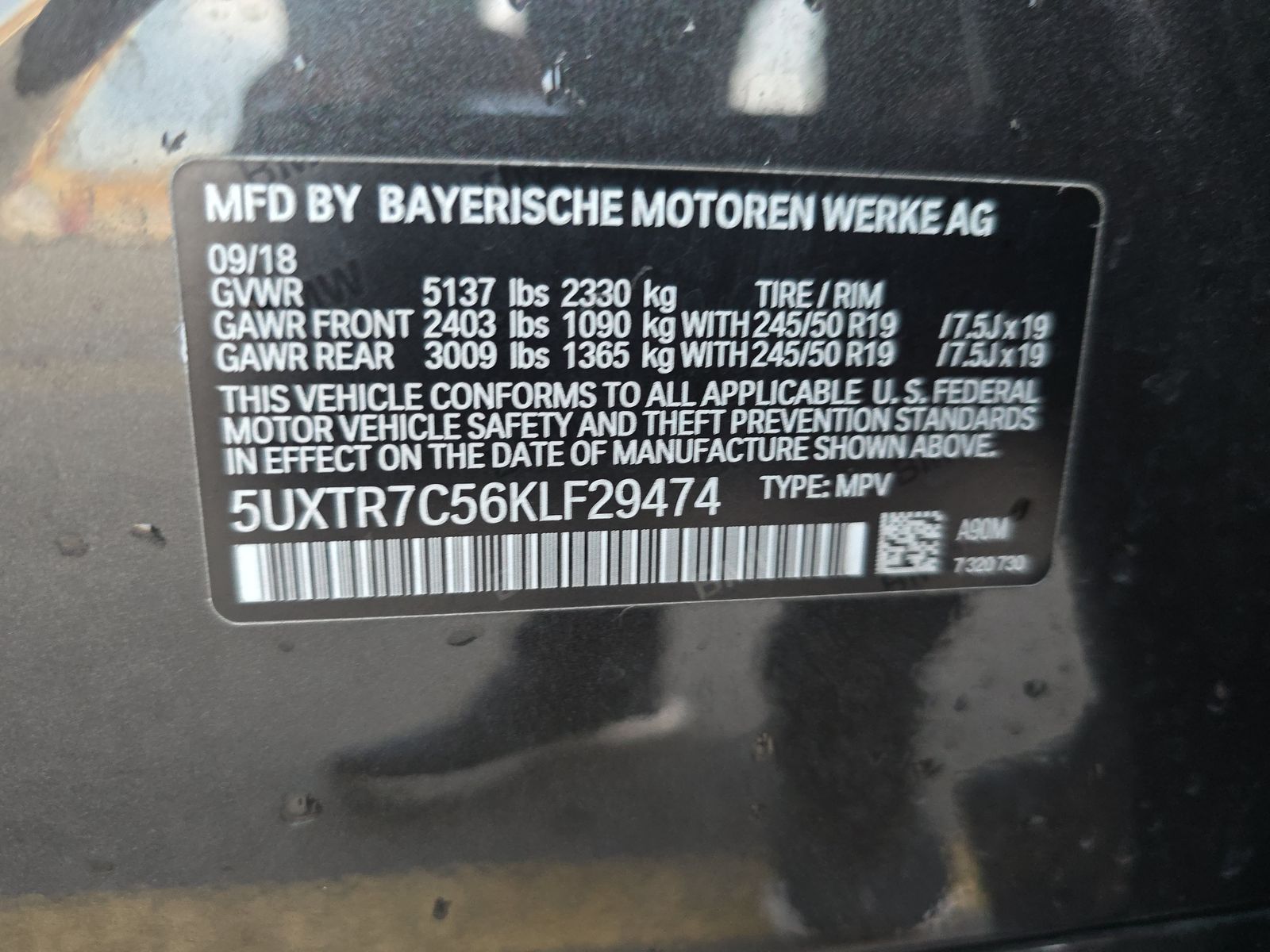 2019 BMW X3 sDrive30i RWD