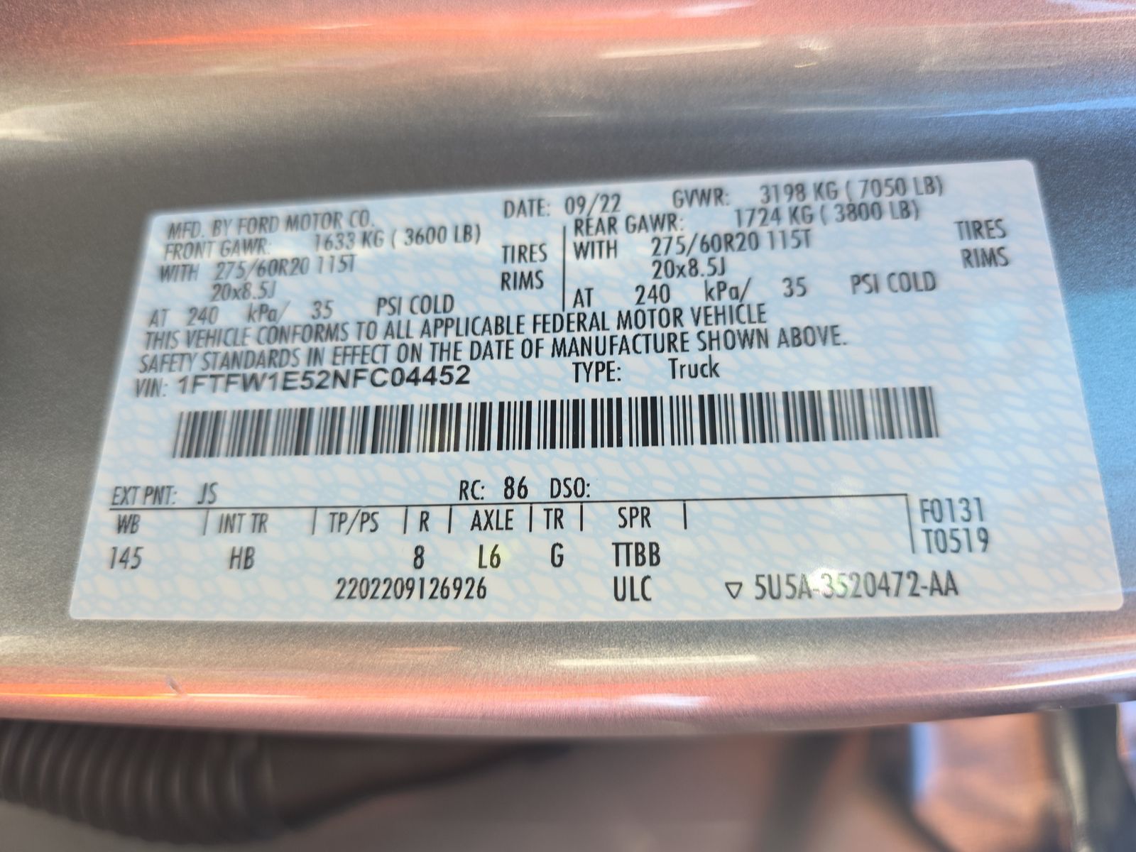 2022 Ford F-150 Lariat AWD