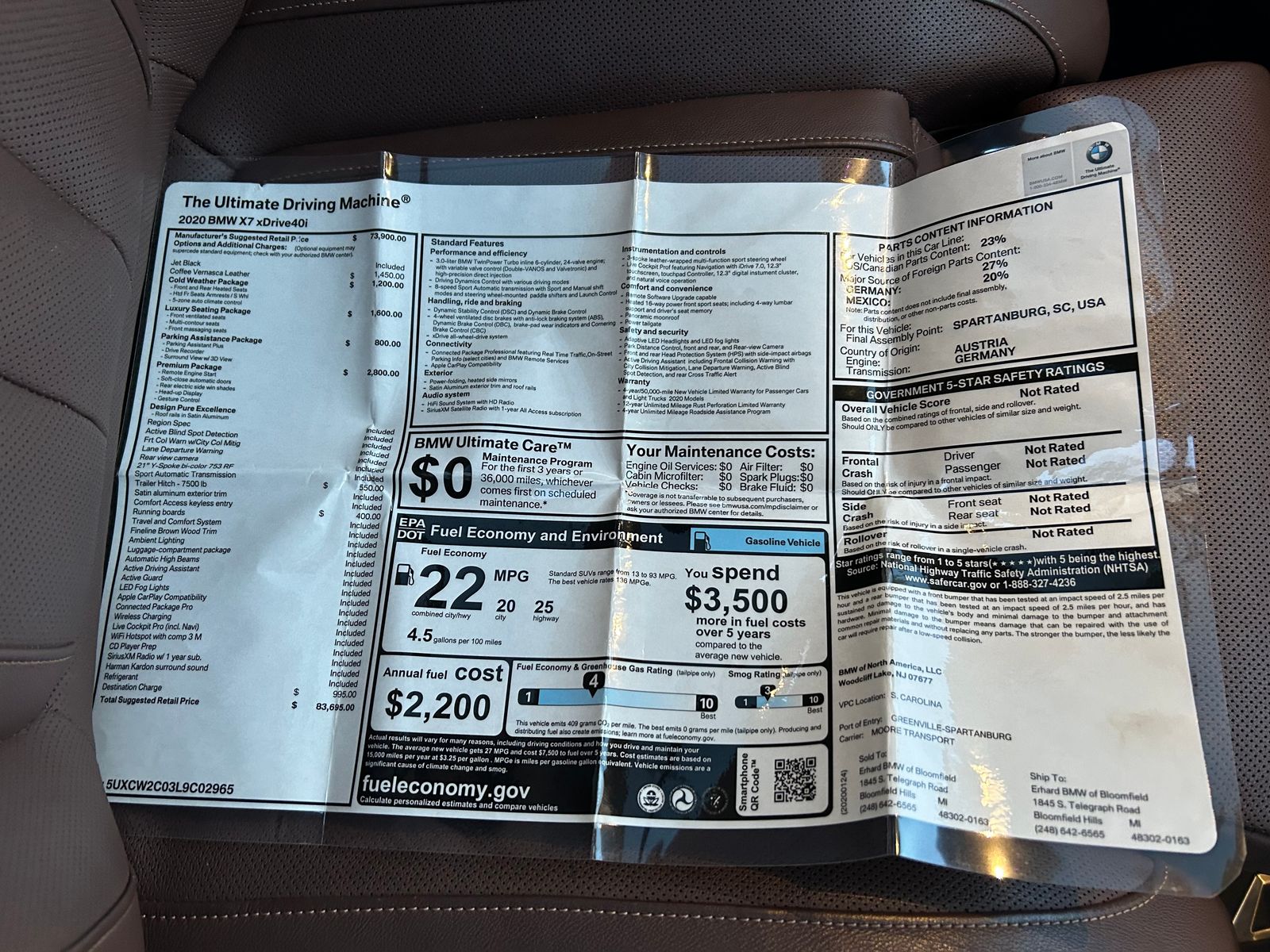 2020 BMW X7 xDrive40i AWD