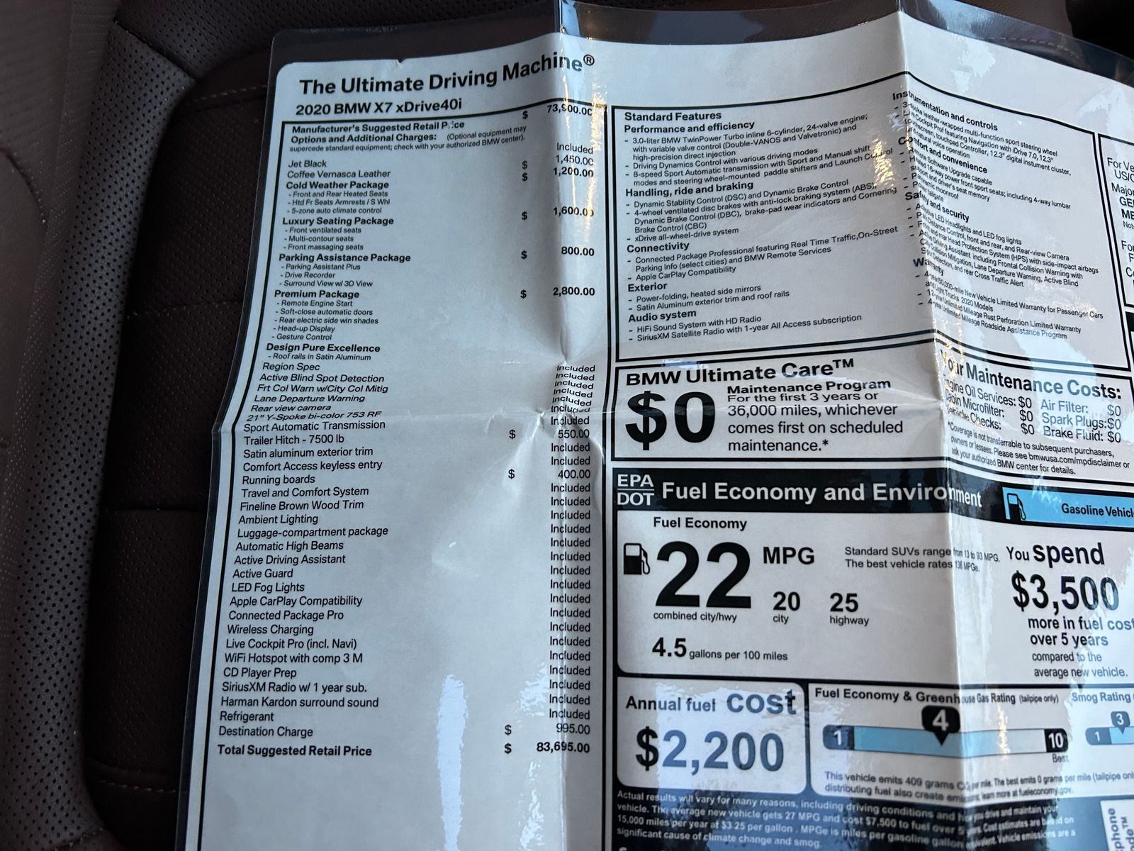 2020 BMW X7 xDrive40i AWD