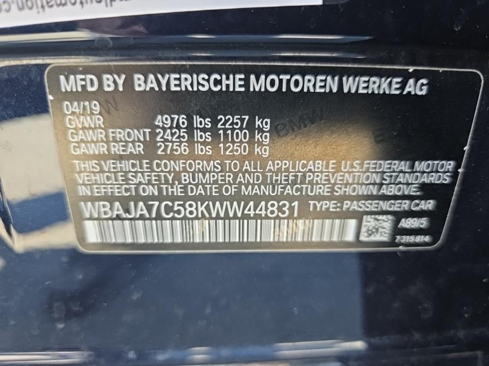 2019 BMW 5 Series 530i xDrive AWD