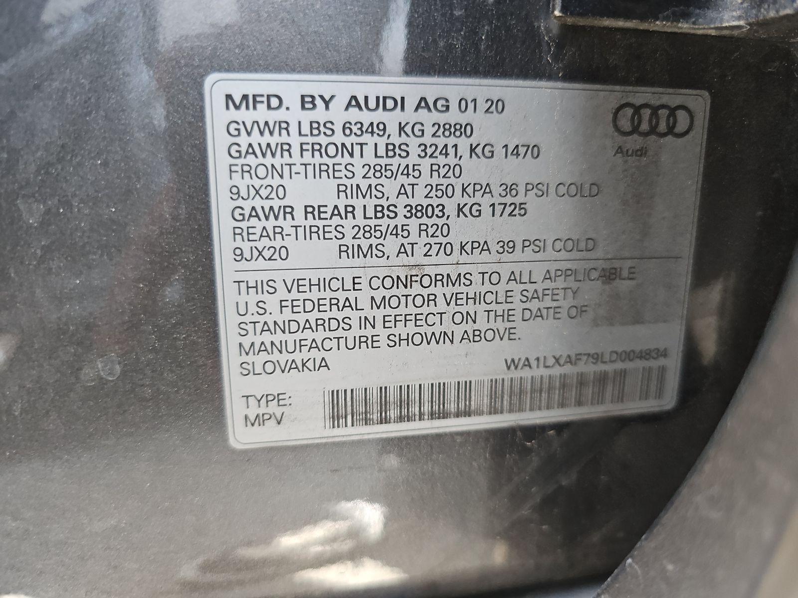 2020 Audi Q7 3.0T Premium Plus AWD