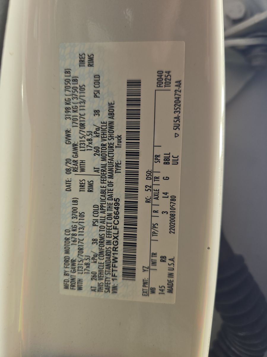 2020 Ford F-150 Raptor AWD