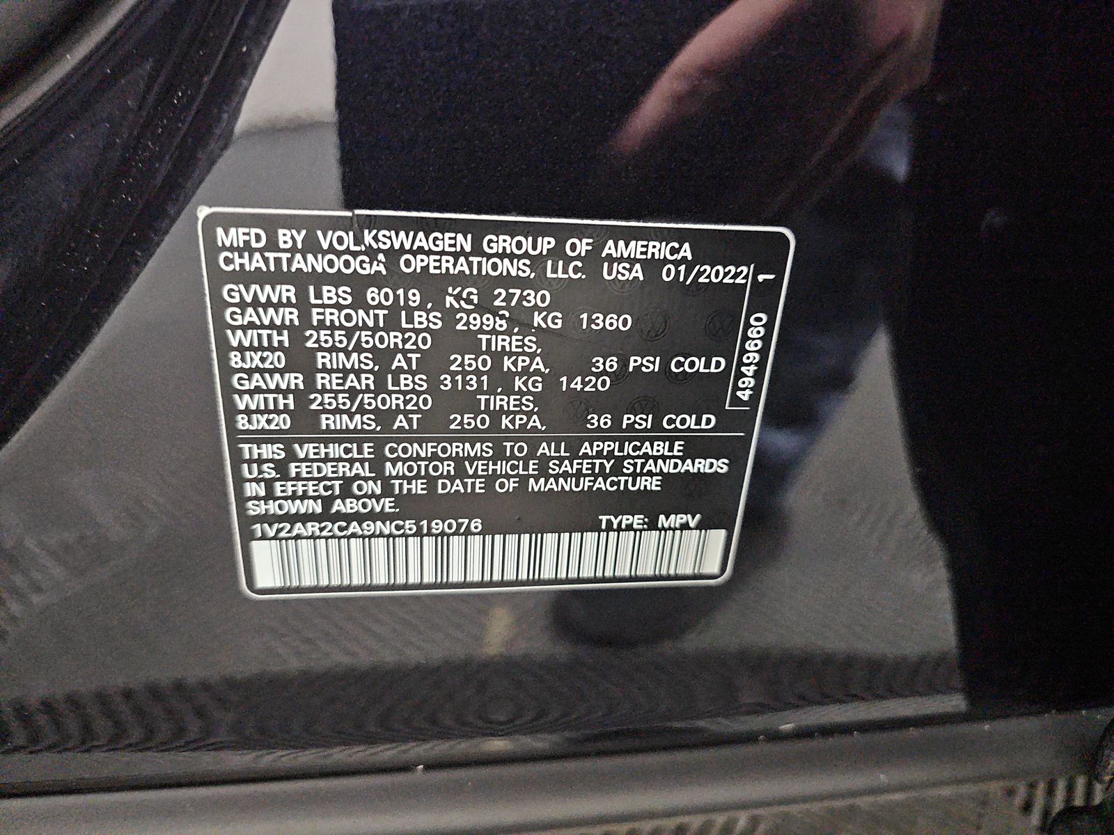 2022 Volkswagen Atlas 3.6L SEL R-Line AWD