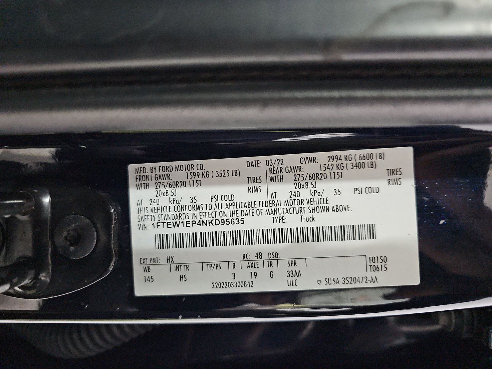 2022 Ford F-150 Lariat AWD