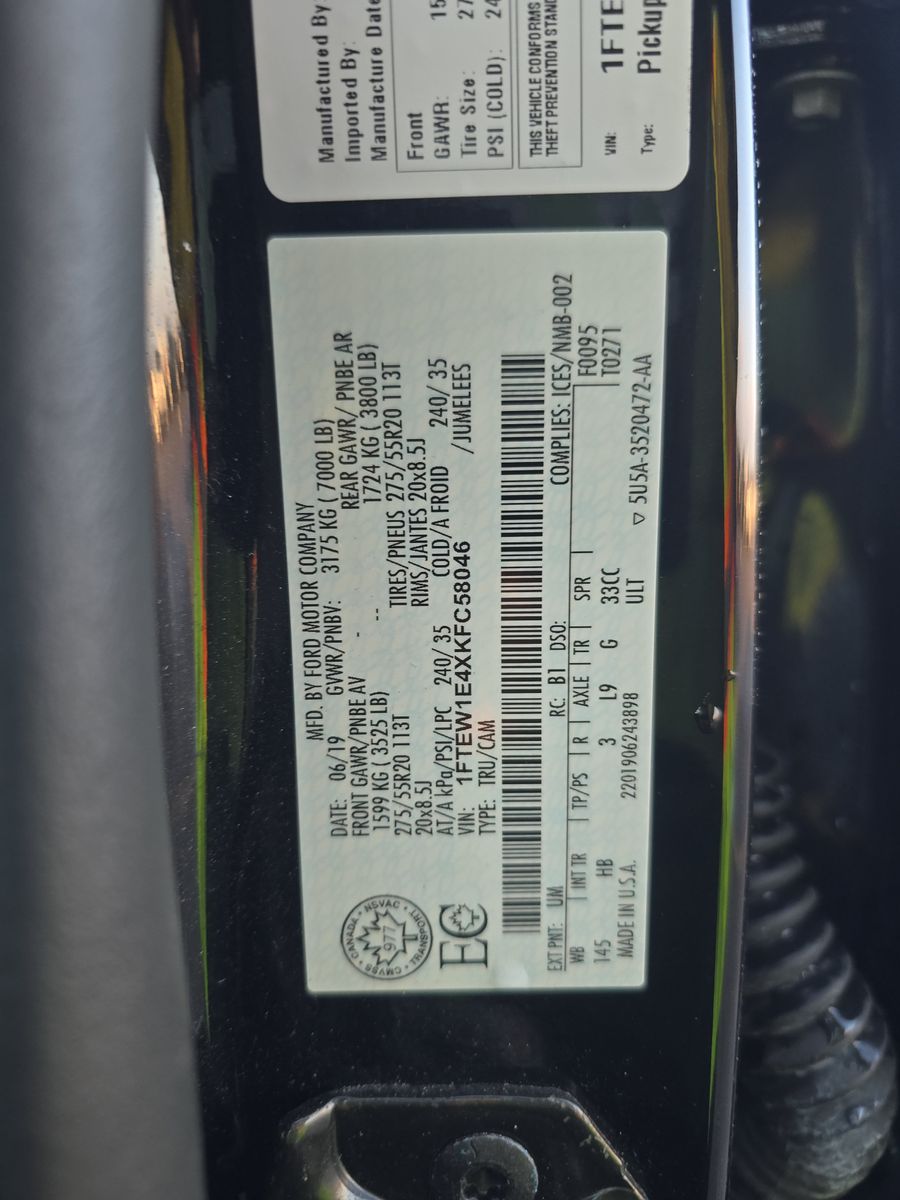 2019 Ford F-150 Lariat AWD