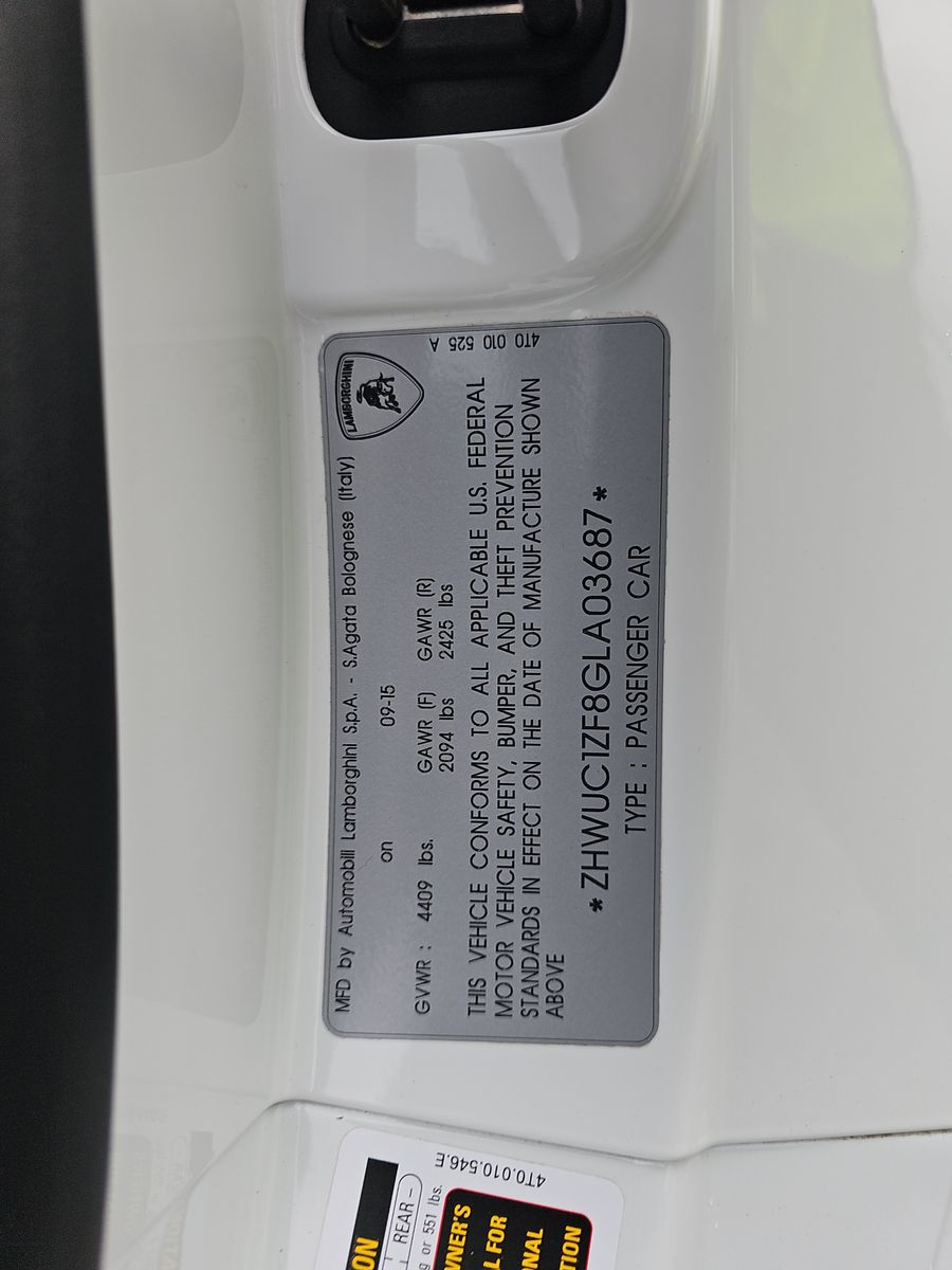 2016 Lamborghini Huracan LP 610-4 AWD