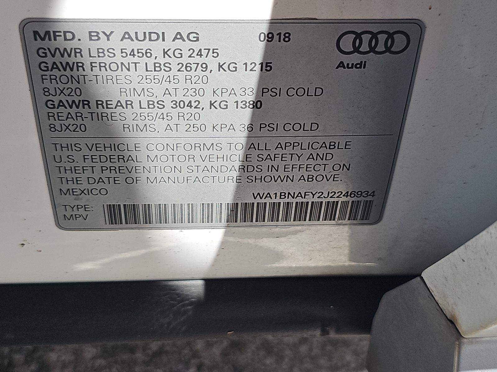 2018 Audi Q5 Premium Plus AWD