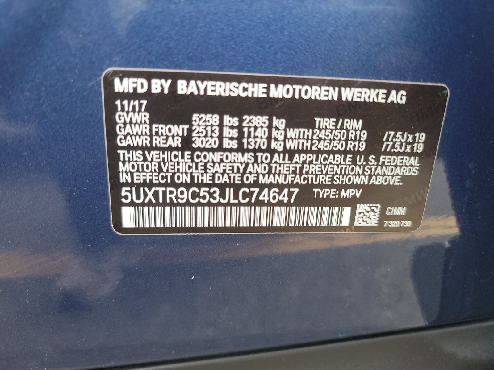 2018 BMW X3 xDrive30i AWD