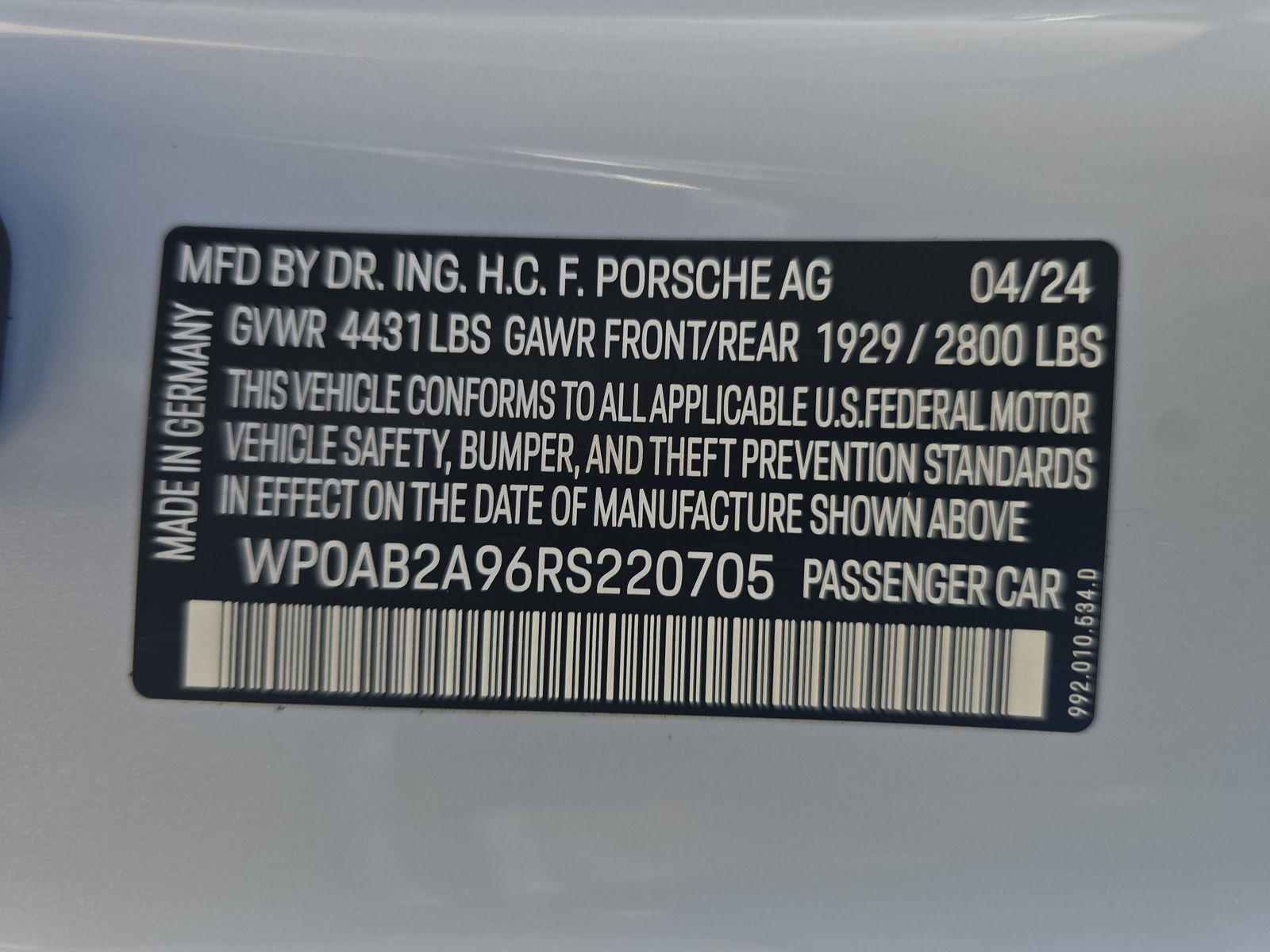 2024 Porsche 911 Carrera 4S AWD