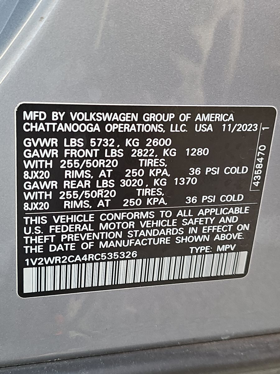 2024 Volkswagen Atlas 2.0T SE FWD