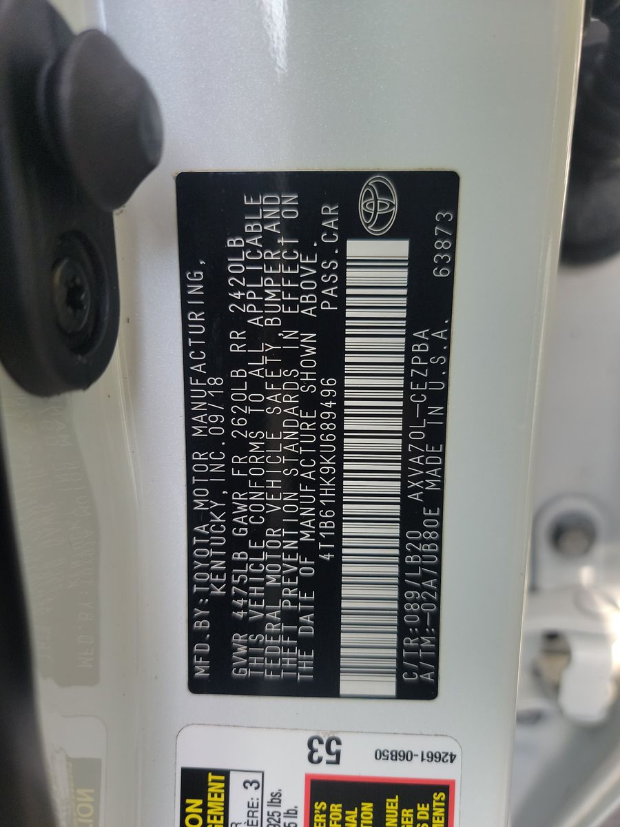 2019 Toyota Camry XSE FWD