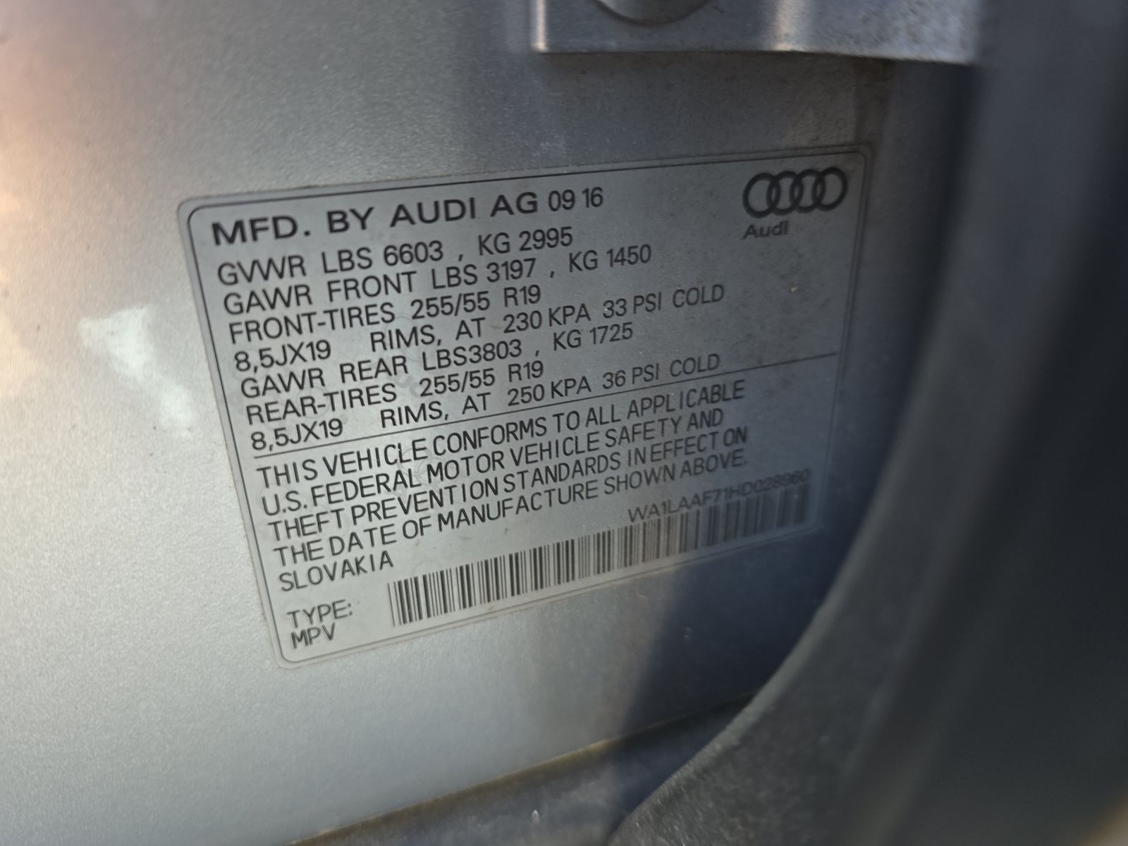 2017 Audi Q7 3.0T Premium Plus FWD